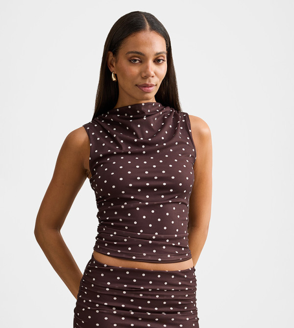 DANNI Draped Sleeveless Crop Top