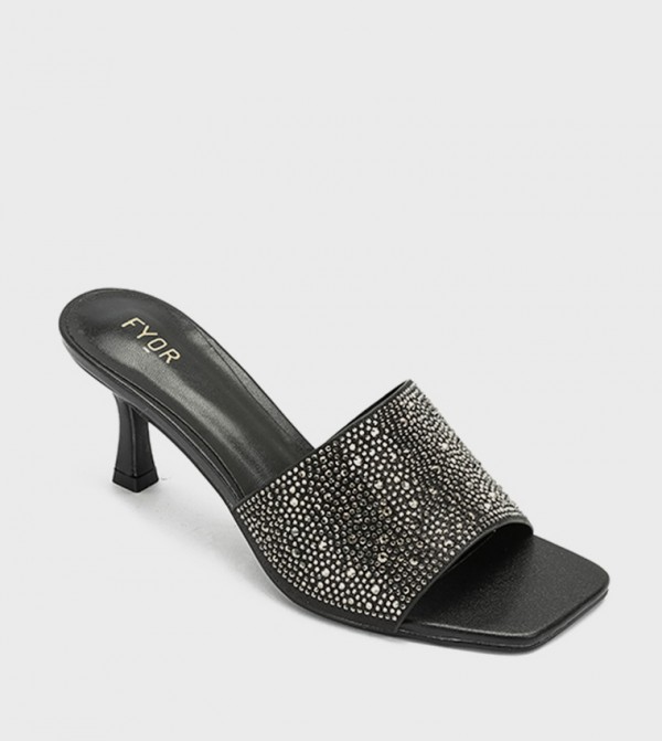 Embellished Open Toe Heel Sandals
