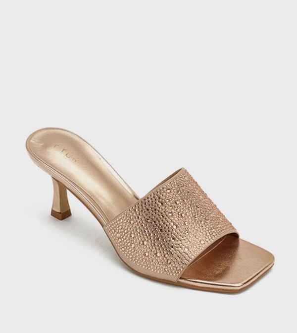Embellished Open Toe Heel Sandals