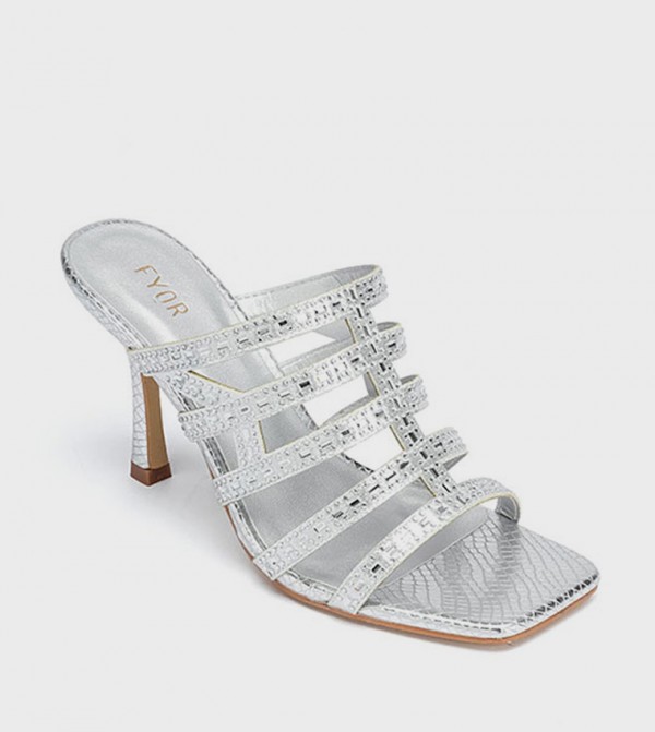 Embellished Open Toe Heel Sandals