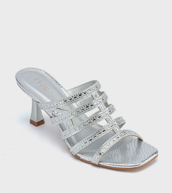 Embellished Open Toe Heel Sandals