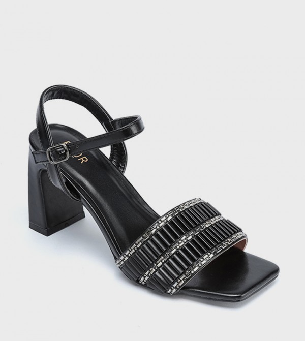 Embellished Open Toe Heel Sandals