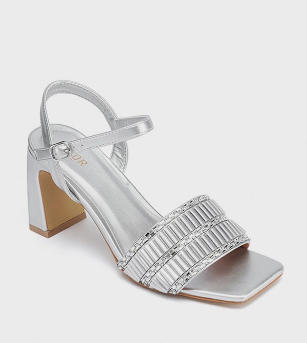 Embellished Open Toe Heel Sandals