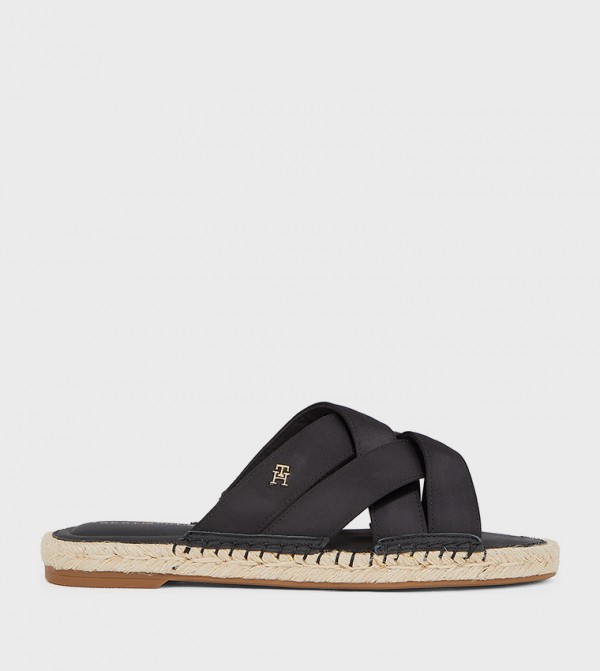 Chambray Espadrille Flat Sandals