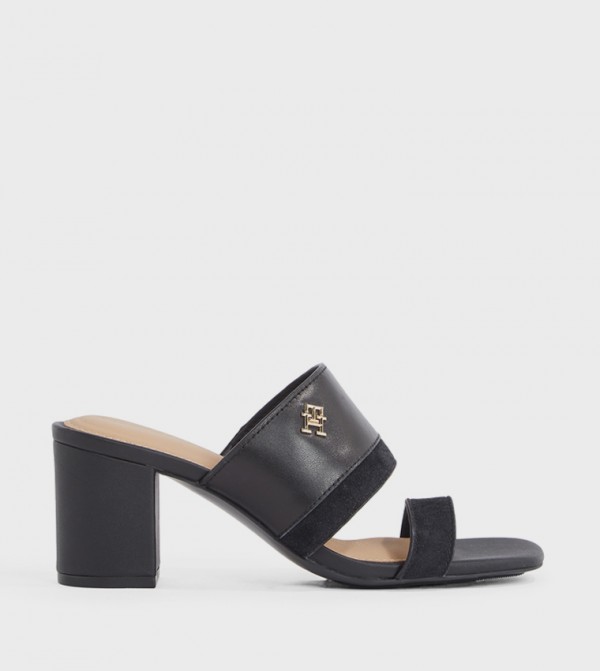 Leather Block Heel Sandals