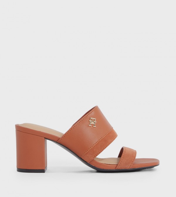 Leather Block Heel Sandals