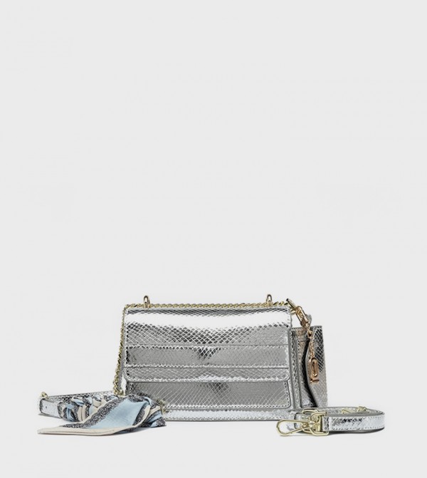 Textured Convertible Crossbody Bag with Pouch