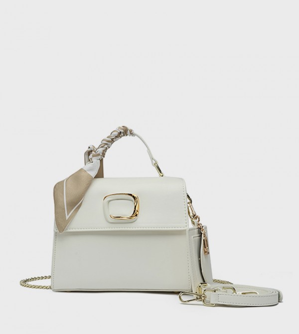 Logo Detail Top Handle Bag with Pouch