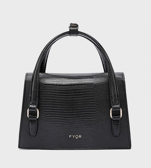 Textured Satchel Bag with Sling