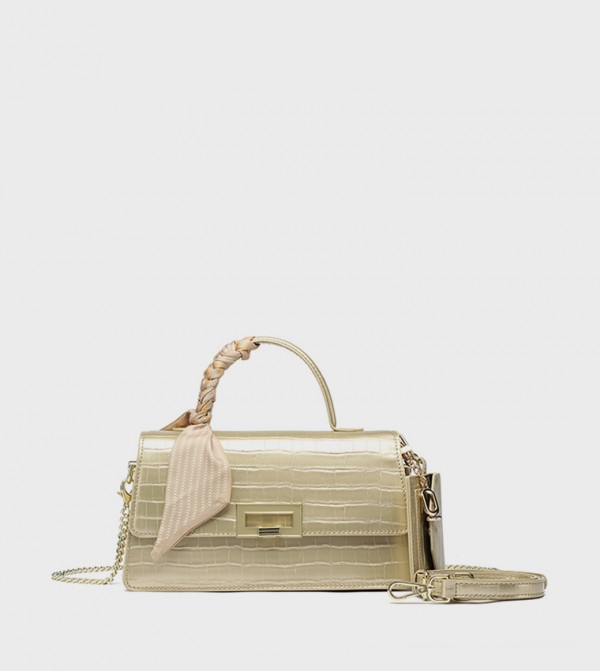 Textured Top Handle Bag with Pouch