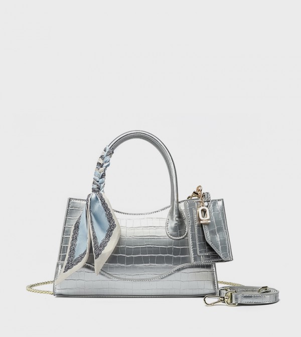 Metallic Textured Satchel Bag