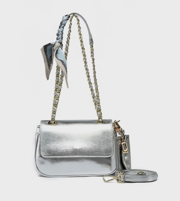 Tweed Shoulder Bag with Pouch