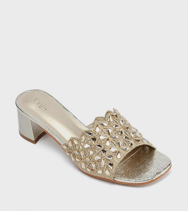 Embellished Open Toe Heel Sandals