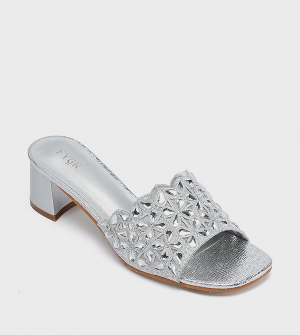 Embellished Open Toe Heel Sandals
