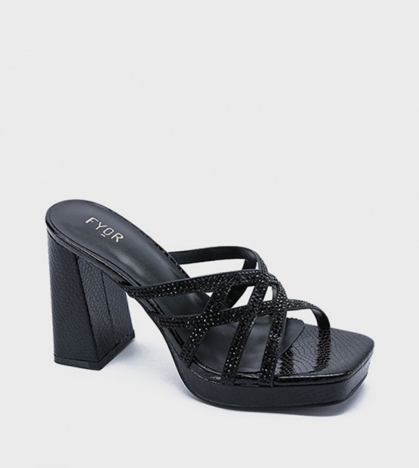 Embellished Platform Heel Sandals