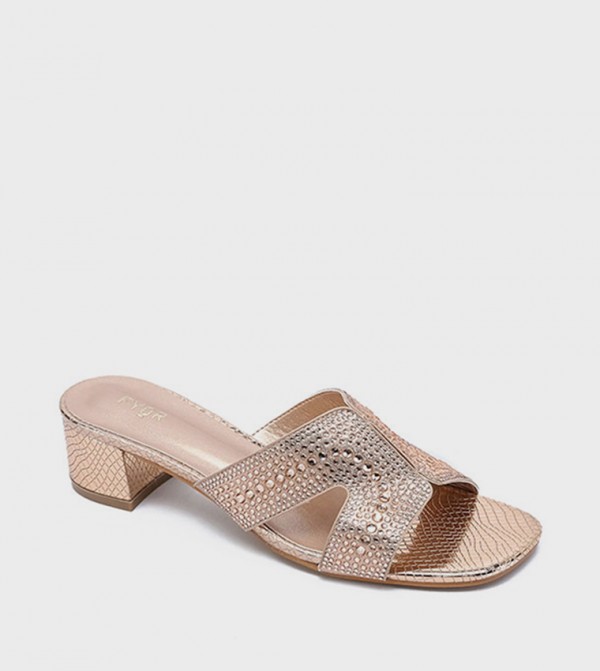 Embellished Open Toe Heel Sandals