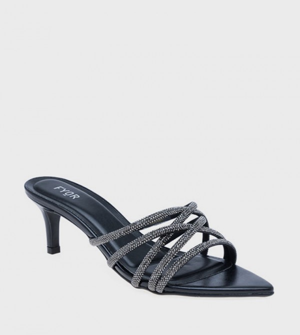 Embellished Pointed Toe Heel Sandals