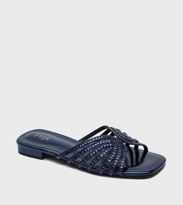 Embellished Open Toe Flat Sandals
