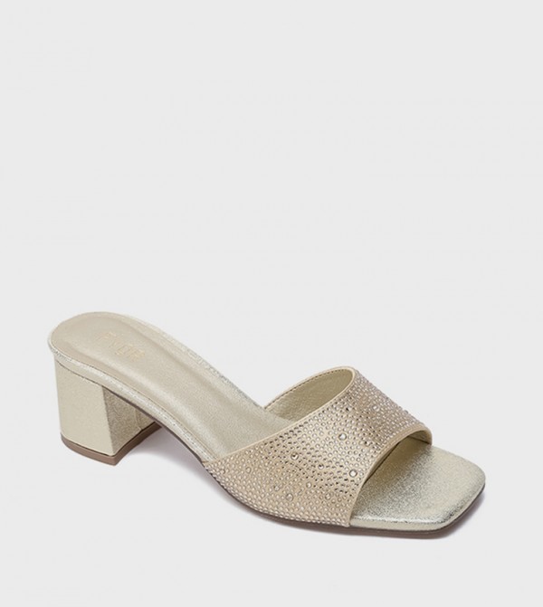 Embellished Block Heel Sandals