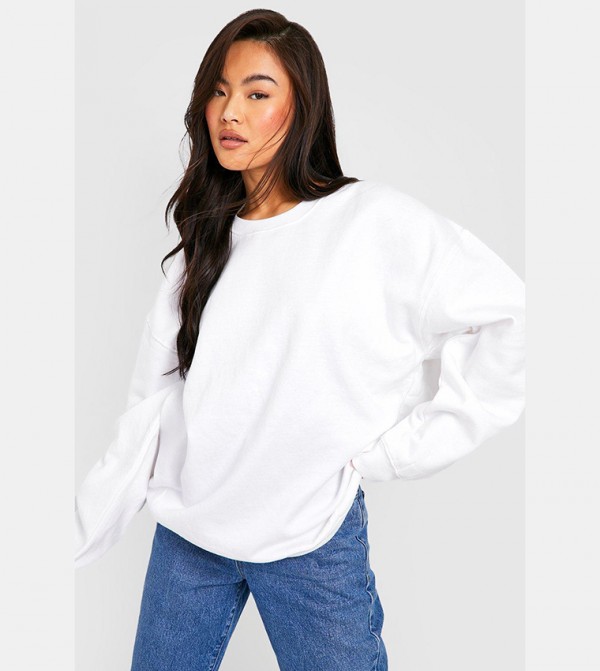 Oversized shop white sweatshirt