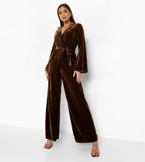 Boohoo tailored wide store leg jumpsuit