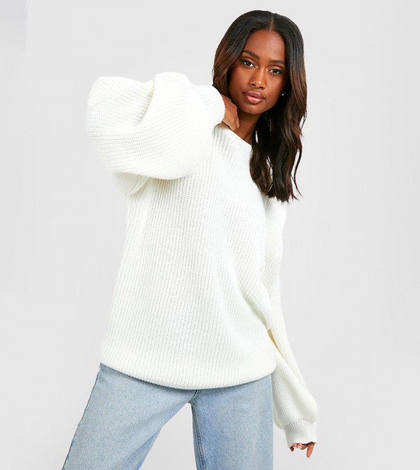 Womens white fluffy jumper on sale