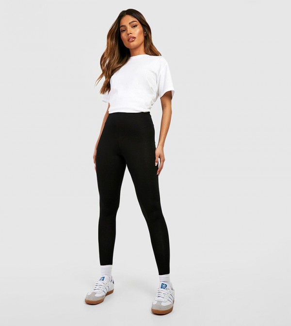 Buy Boohoo Tall Super Soft Jersey High Waisted Leggings In Black