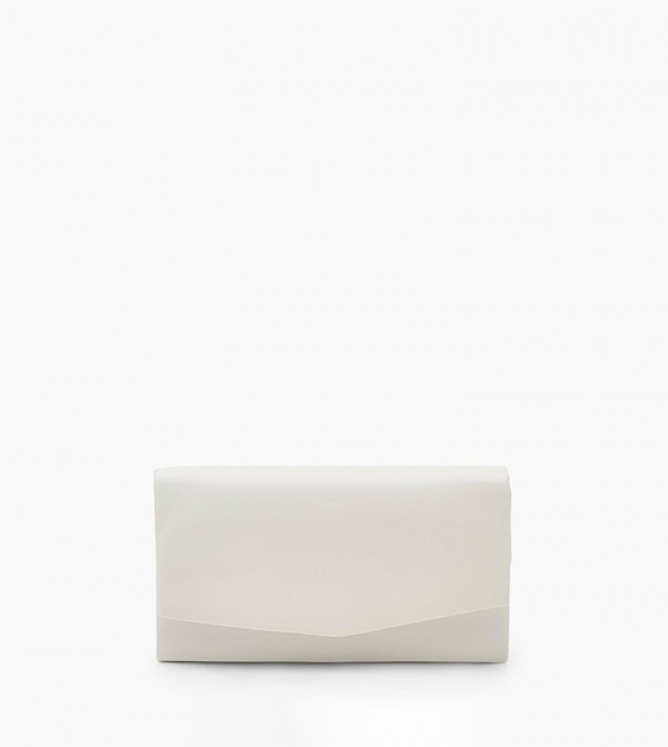Smooth PU Structured Clutch Bag & Chain