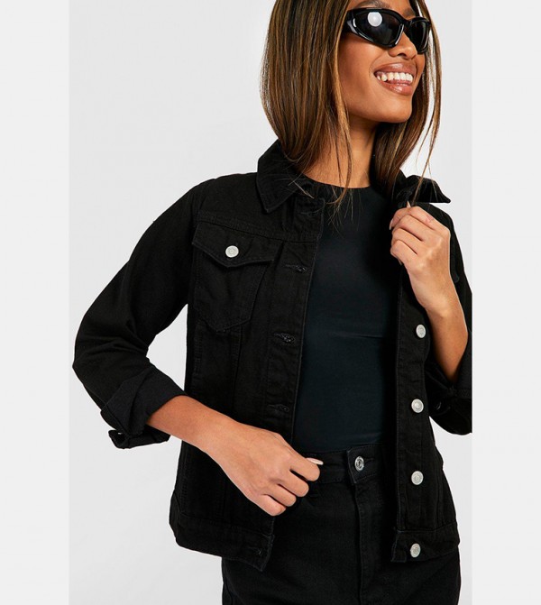 Buy Trendyol Oversized Denim Jacket In Black 6thStreet UAE