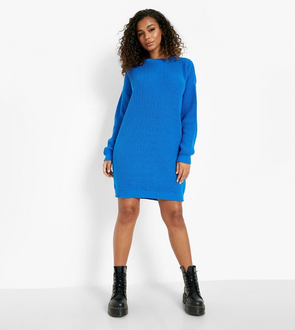 Cobalt blue sweater dress hotsell