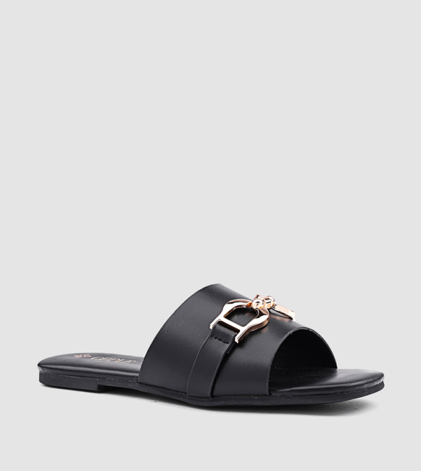 Metal Accent Flat Sandals