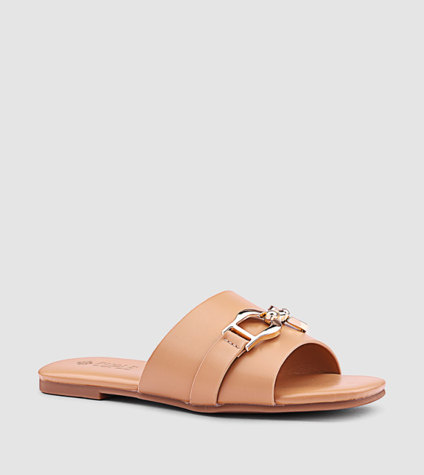 Metal Accent Flat Sandals