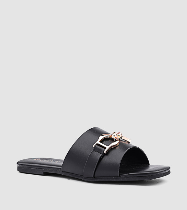 Metal Accent Flat Sandals