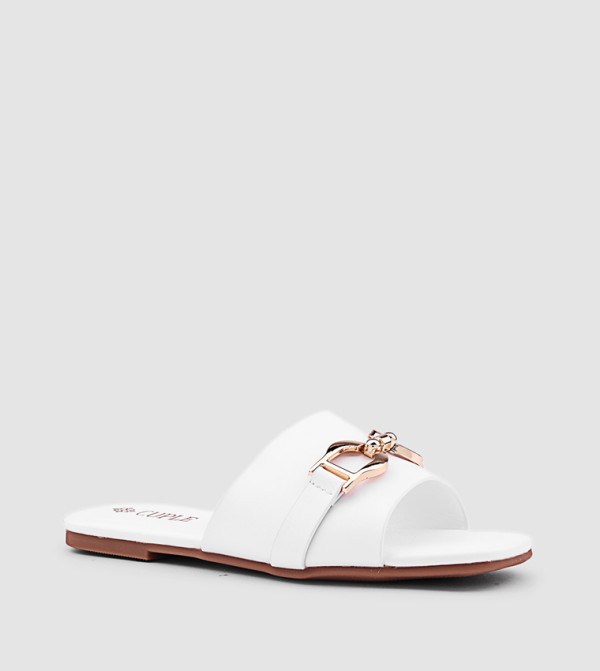 Metal Accent Flat Sandals