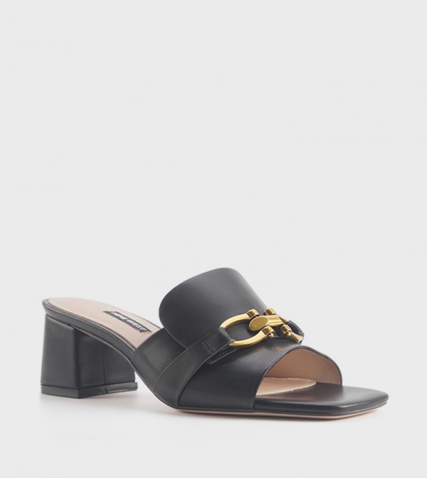 GARLAND Metal Detail Block Heel Sandals