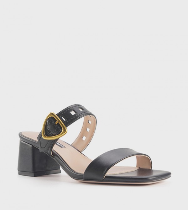 GARNET Buckle Detail Block Heel Sandals