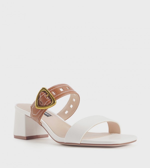 GARNET Buckle Detail Block Heel Sandals