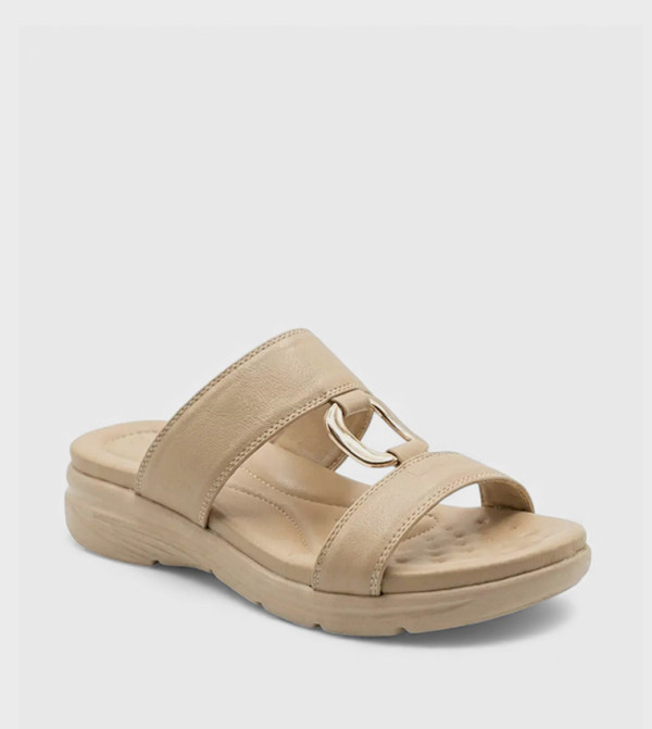 Metal Accent Comfort Sandals