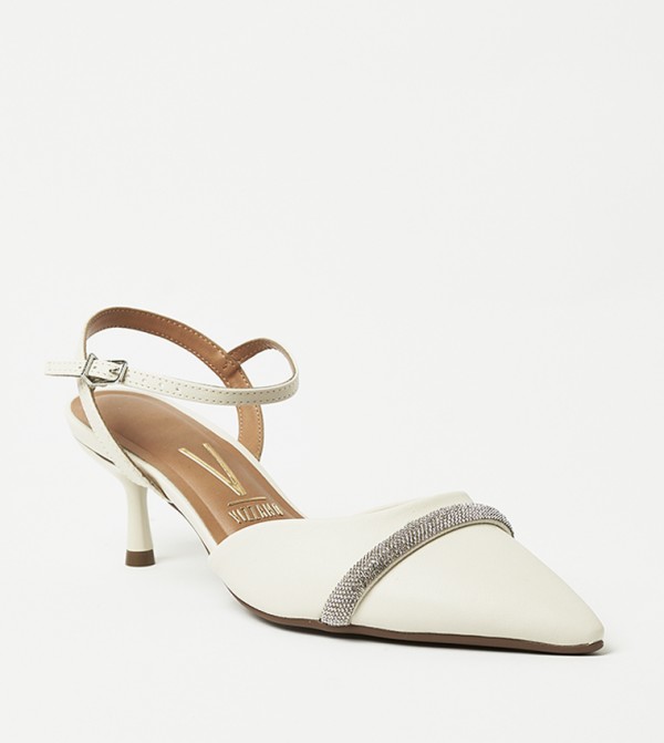 LILIANNA Embellished Ankle Strap Pumps