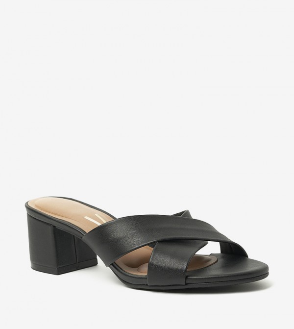 MALAYAH Criss-Cross Block Heel Sandals