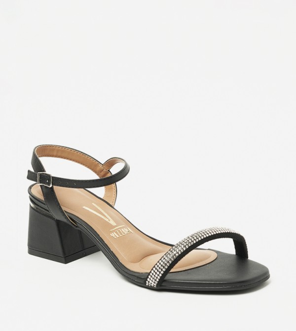 SHAY Embellished Block Heel Sandals