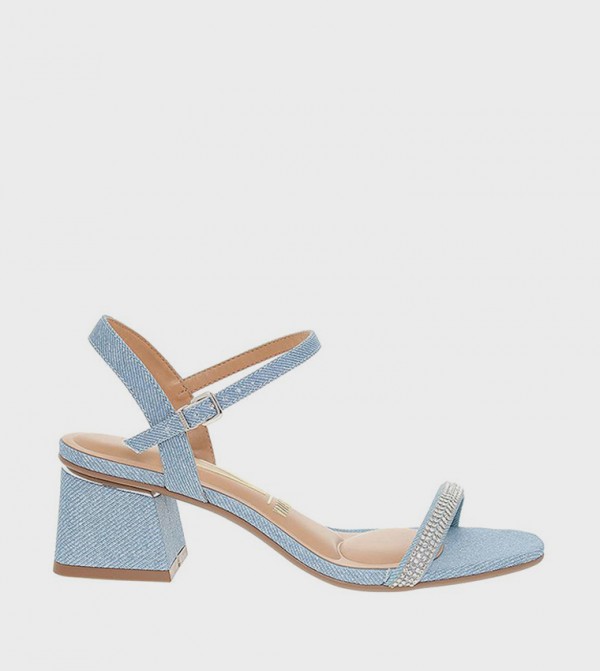NATASHA Embellished Block Heel Sandals