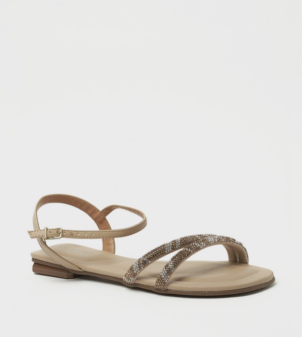 ADDISYN Embellished Flat Sandals