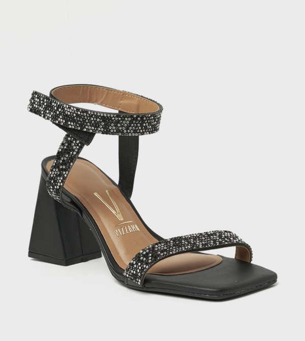AYLEEN Embellished Block Heel Sandals