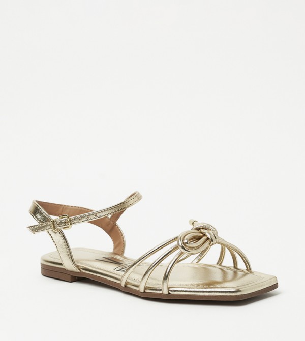 ARACELI Bow Detail Flat Sandals