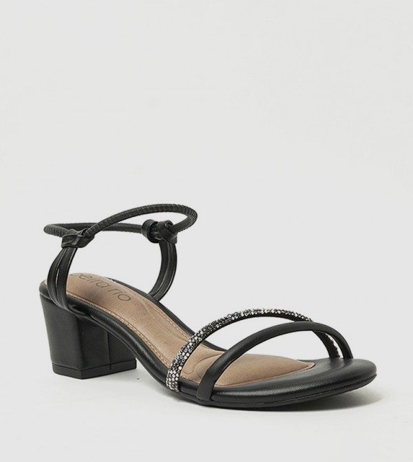EVANGELINE Embellished Block Heel Sandals