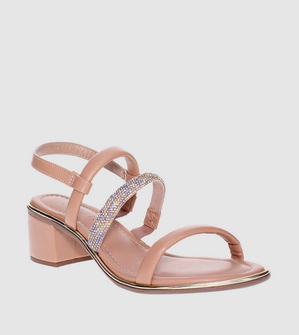 PHOENIX Embellished Block Heel Sandals