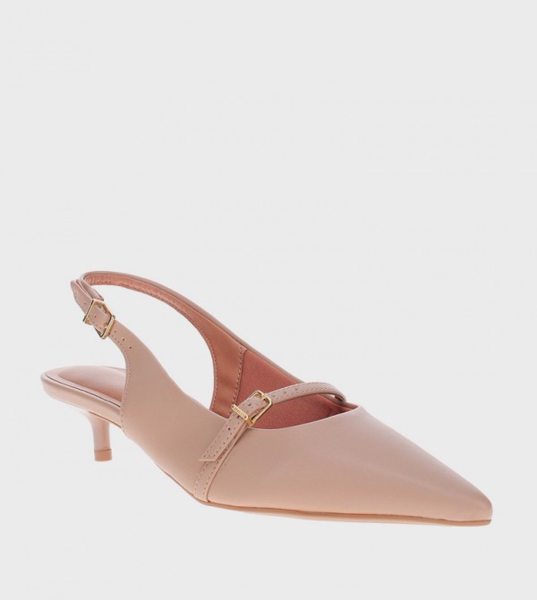 Buckle Strap Slingback Pumps