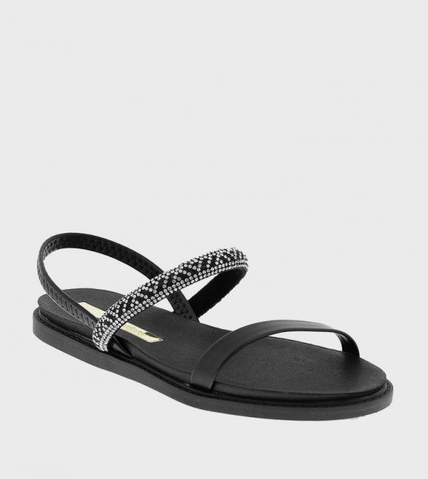 Embellished Open Toe Flat Sandals