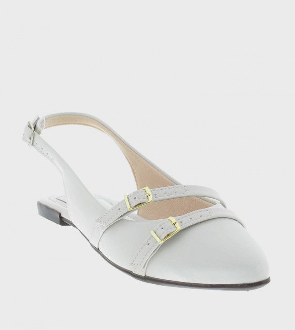 Buckle Strap Slingback Flats